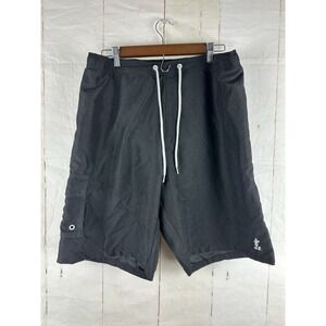 Walt Disney Parks Mens Swim Trunks Drawstring Cargo Shorts - Black‎ XL Logo Poly